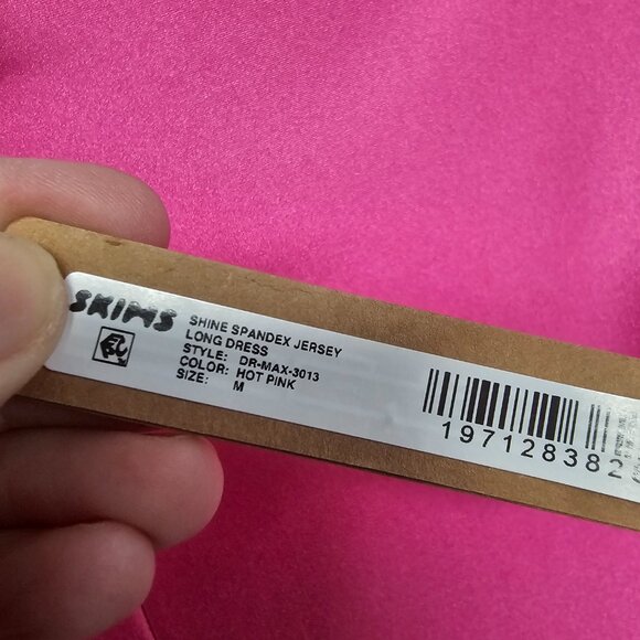 Skims Dress Pink Maxi Shine Jersey Satin Bodycon M NWT - Picture 9 of 10